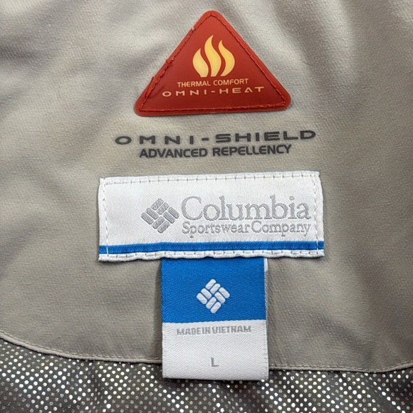 Light Gray Hooded Omni Heat Thermal Columbia Jacket -  Size L - Picture 8 of 9